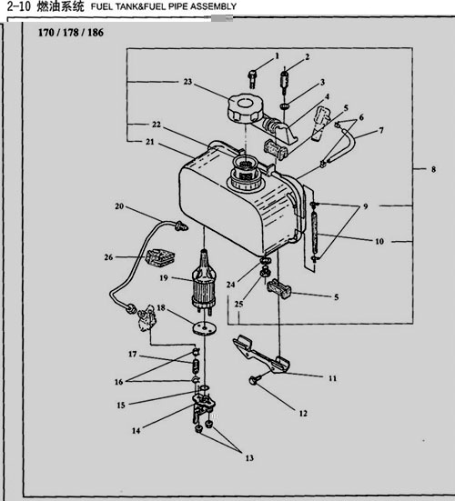 Fuel Tank & Fuel Pipe Assembly